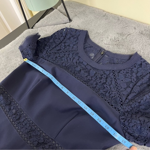 Rebecca Taylor Navy Lace Sheath Dress - Picture 14 of 16